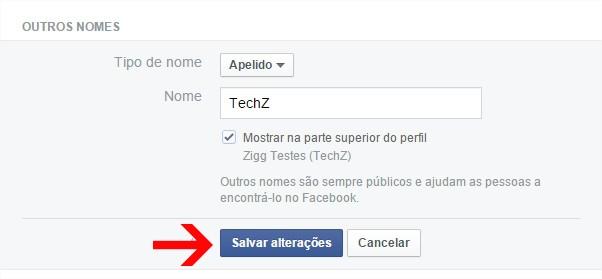 apelido facebook