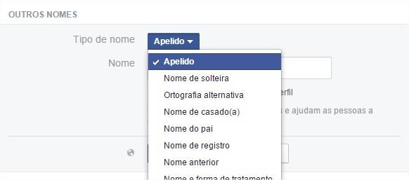 apelido facebook