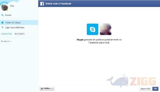 integrar facebook ao skype