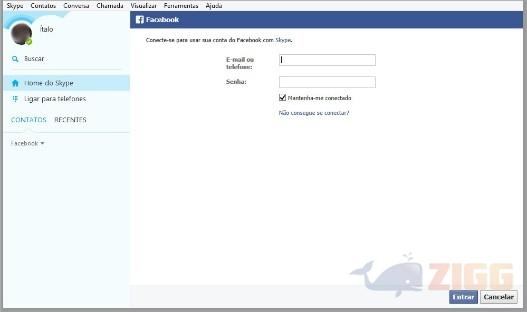 integrar facebook ao skype