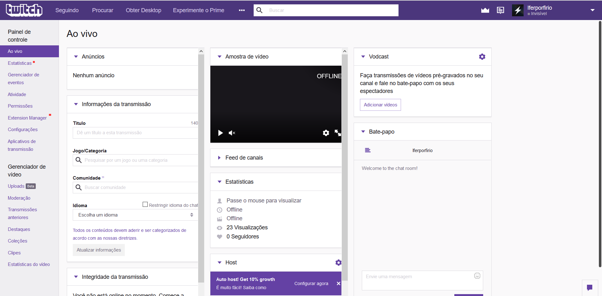 Como utilizar o Twitch