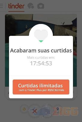 Acabaram suas curtidas no Tinder