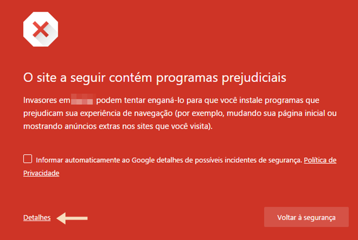 chrome tela vermelha pular