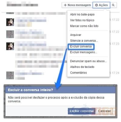 Como apagar todas as mensagens do Facebook