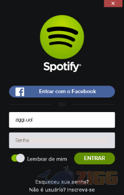 Faça login no Spotify