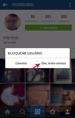 bloquear usuario instagram