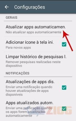 atualizar apps automaticamente